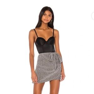 For Love And Lemons Gray Knit Mini Skirt